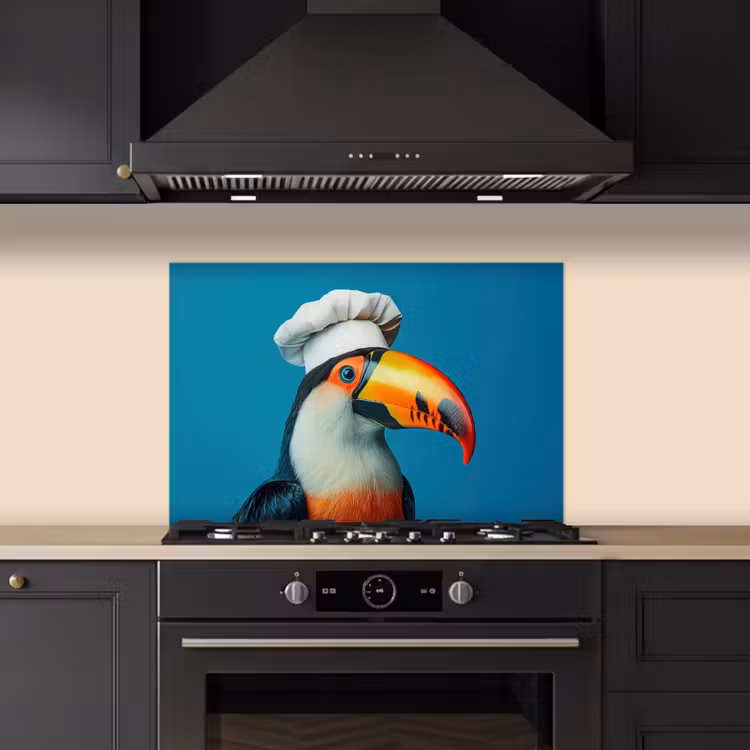 Fond de hotte - Toucan - Perroquet - Oiseau - Chapeau de cuisinier — 5