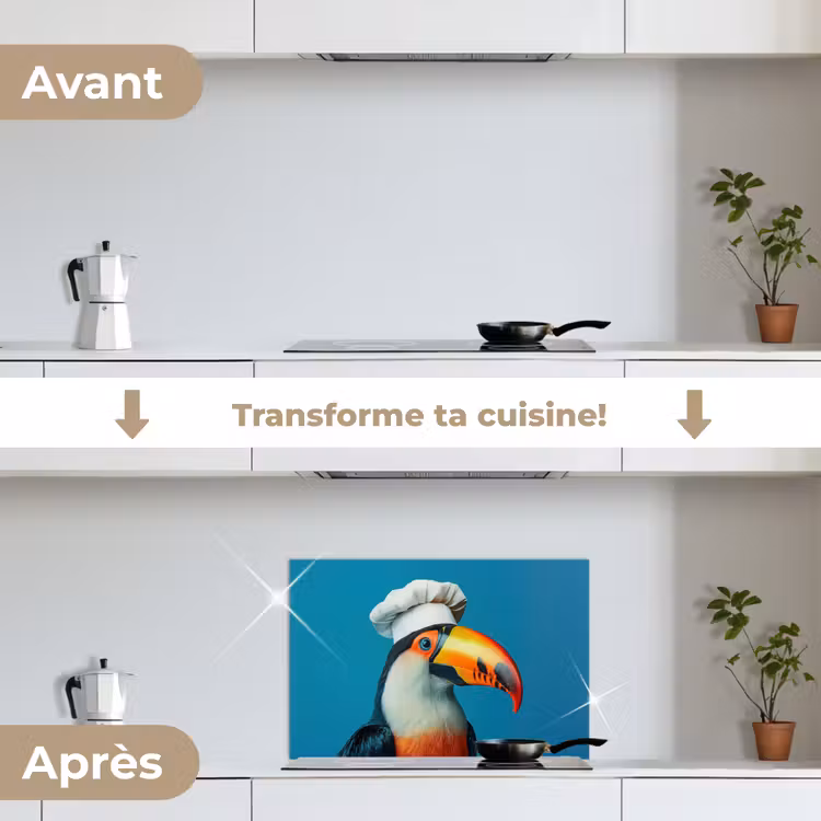 Fond de hotte - Toucan - Perroquet - Oiseau - Chapeau de cuisinier — 7