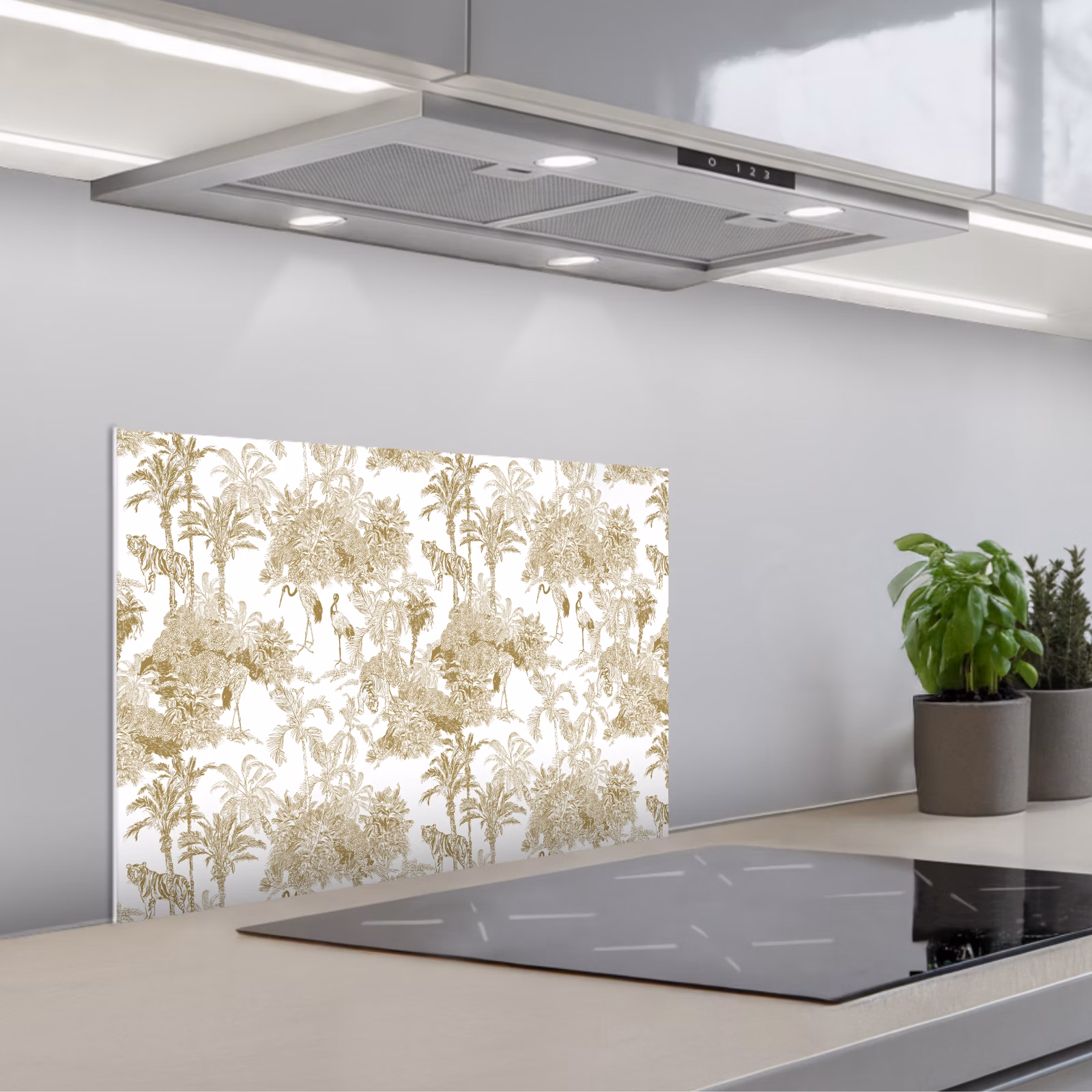 Fond de hotte - Tigre - Jungle - Oiseau - Beige — 1