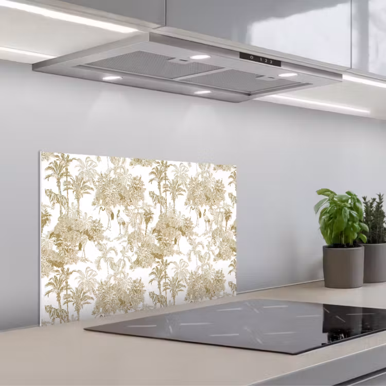 Fond de hotte - Tigre - Jungle - Oiseau - Beige — 1
