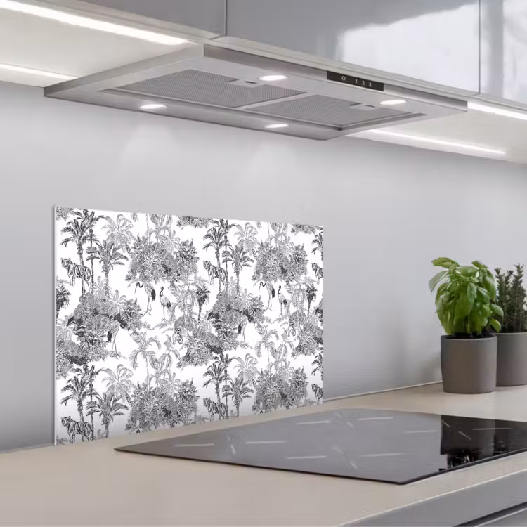 Fond de hotte - Tigre - Jungle - Motif - Gris — 1