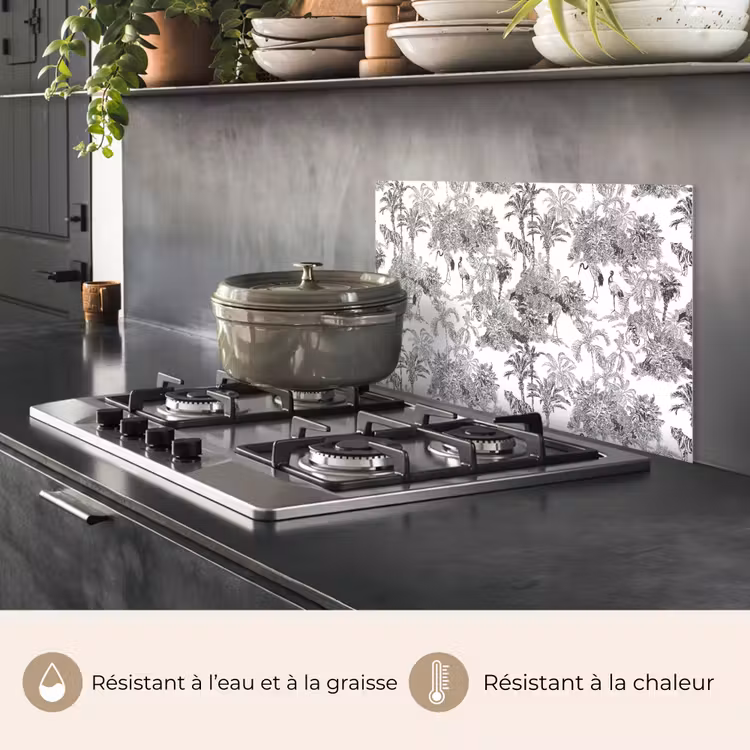 Fond de hotte - Tigre - Jungle - Motif - Gris — 2