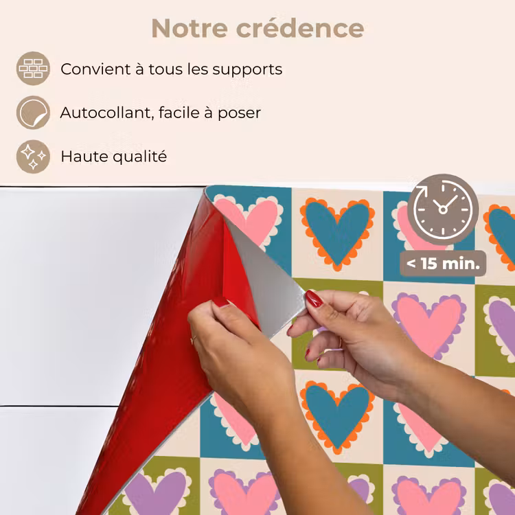 Fond de hotte - Rétro - Couleurs - Motifs - Coeurs — 4