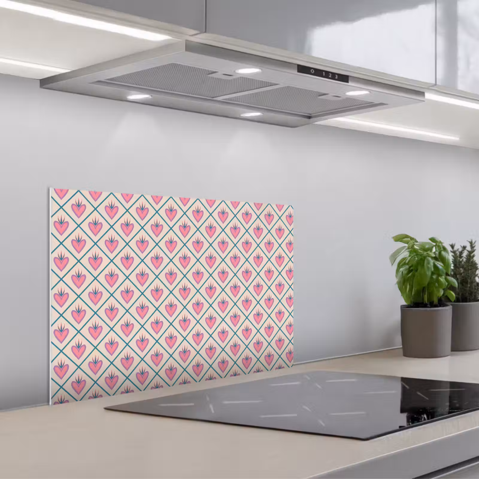 Fond de hotte - Retro - Square - Hearts - Pattern — 1