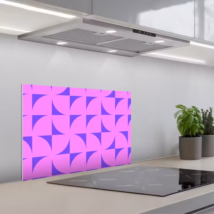 Fond de hotte - Quadrants - Mauve - Rose - Carrés — 1