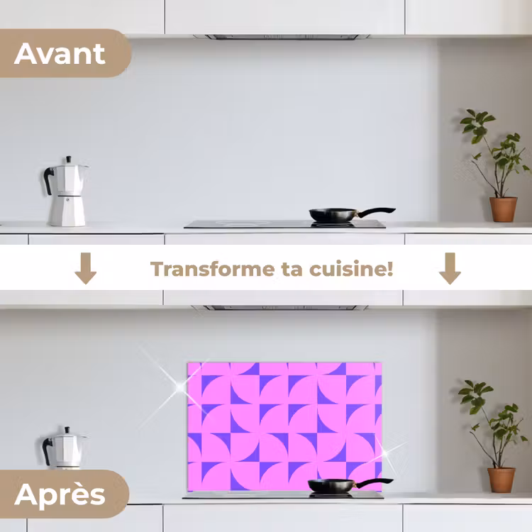 Fond de hotte - Quadrants - Mauve - Rose - Carrés — 7