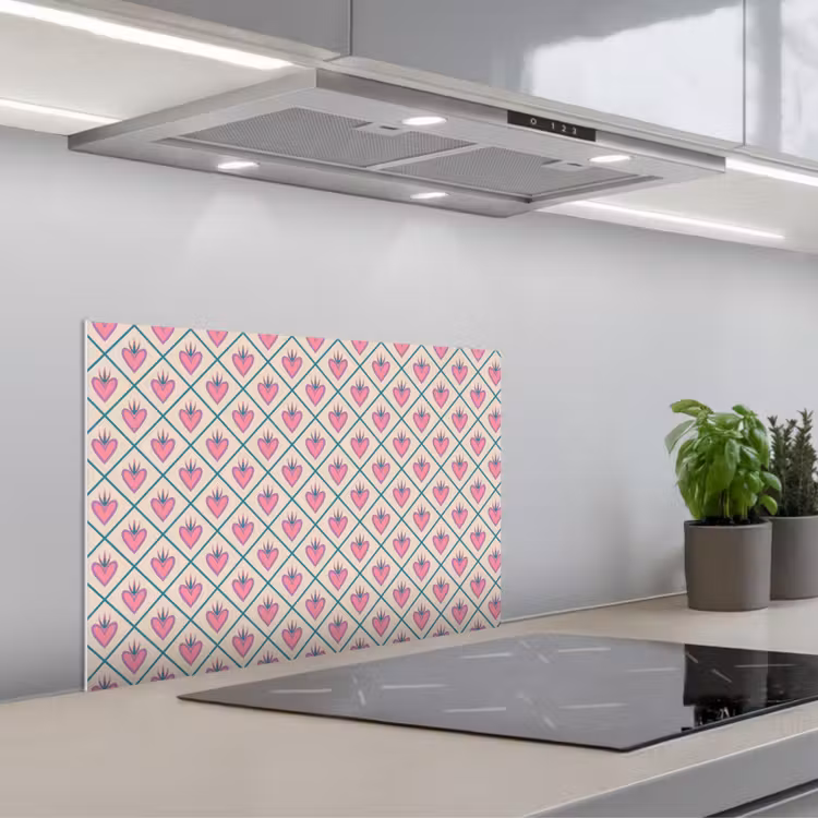 Fond de hotte - Retro - Square - Hearts - Pattern — 1