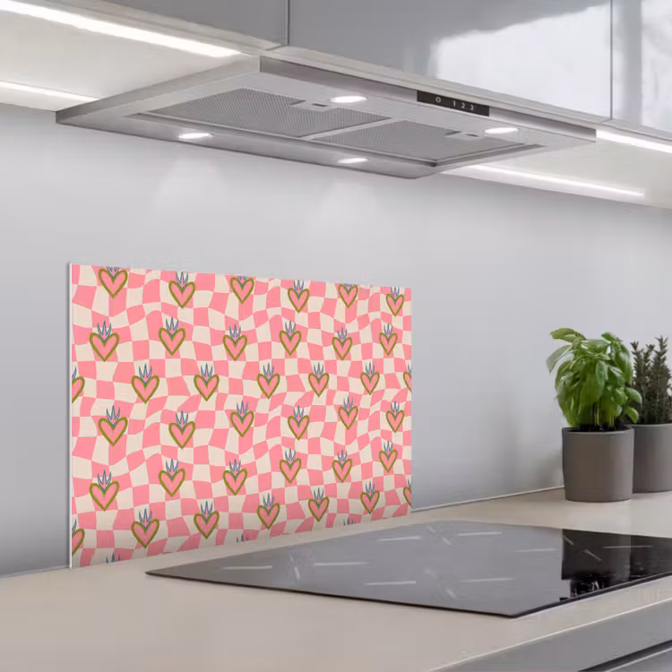 Fond de hotte - Rose - Rétro - Motif - Bloqué — 1