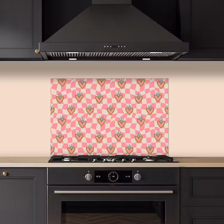 Fond de hotte - Rose - Rétro - Motif - Bloqué — 5