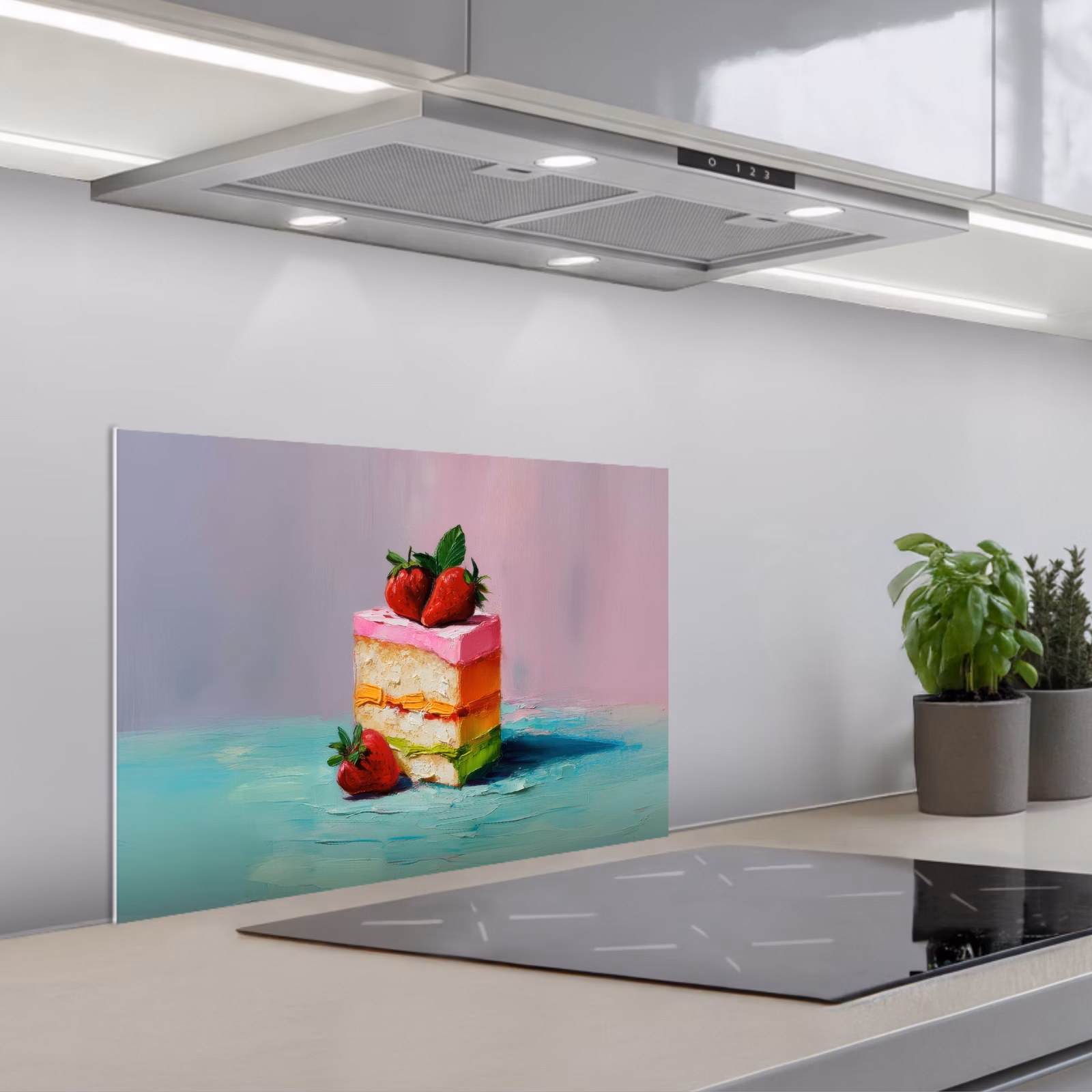 Fond de hotte - Gâteau - fraises - glaçage - coloré — 1
