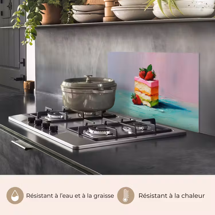 Fond de hotte - Gâteau - fraises - glaçage - coloré — 2