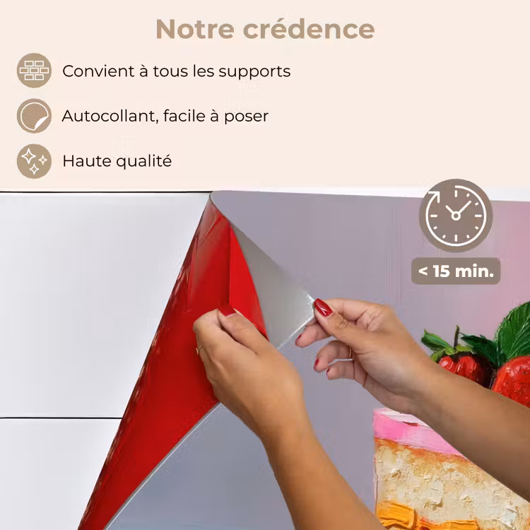 Fond de hotte - Gâteau - fraises - glaçage - coloré — 4