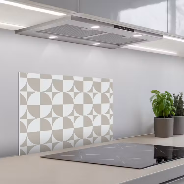 Fond de hotte - Gris clair - Blanc - Carré - Rond — 1