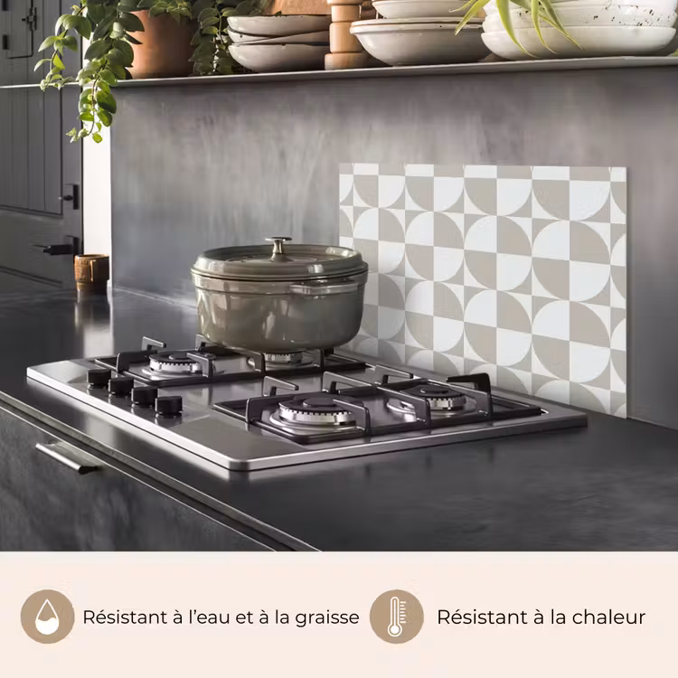 Fond de hotte - Gris clair - Blanc - Carré - Rond — 2