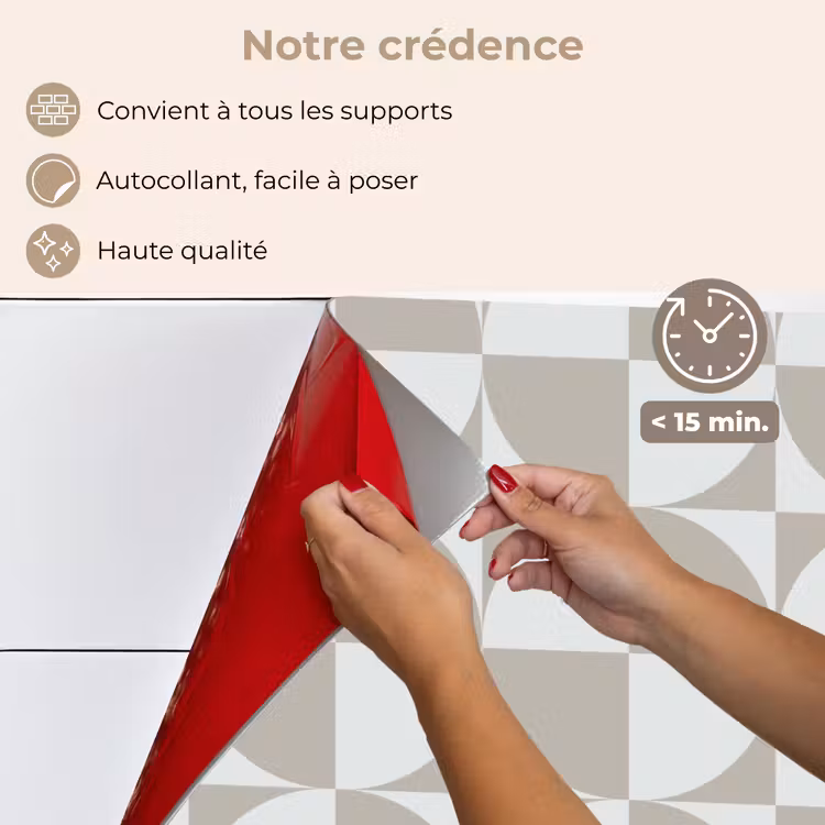 Fond de hotte - Gris clair - Blanc - Carré - Rond — 4