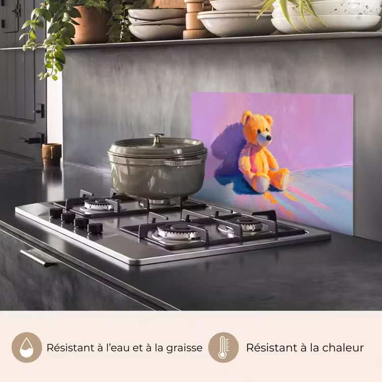 Fond de hotte - Ourson - Ombre - Coups de pinceau - Violet — 2