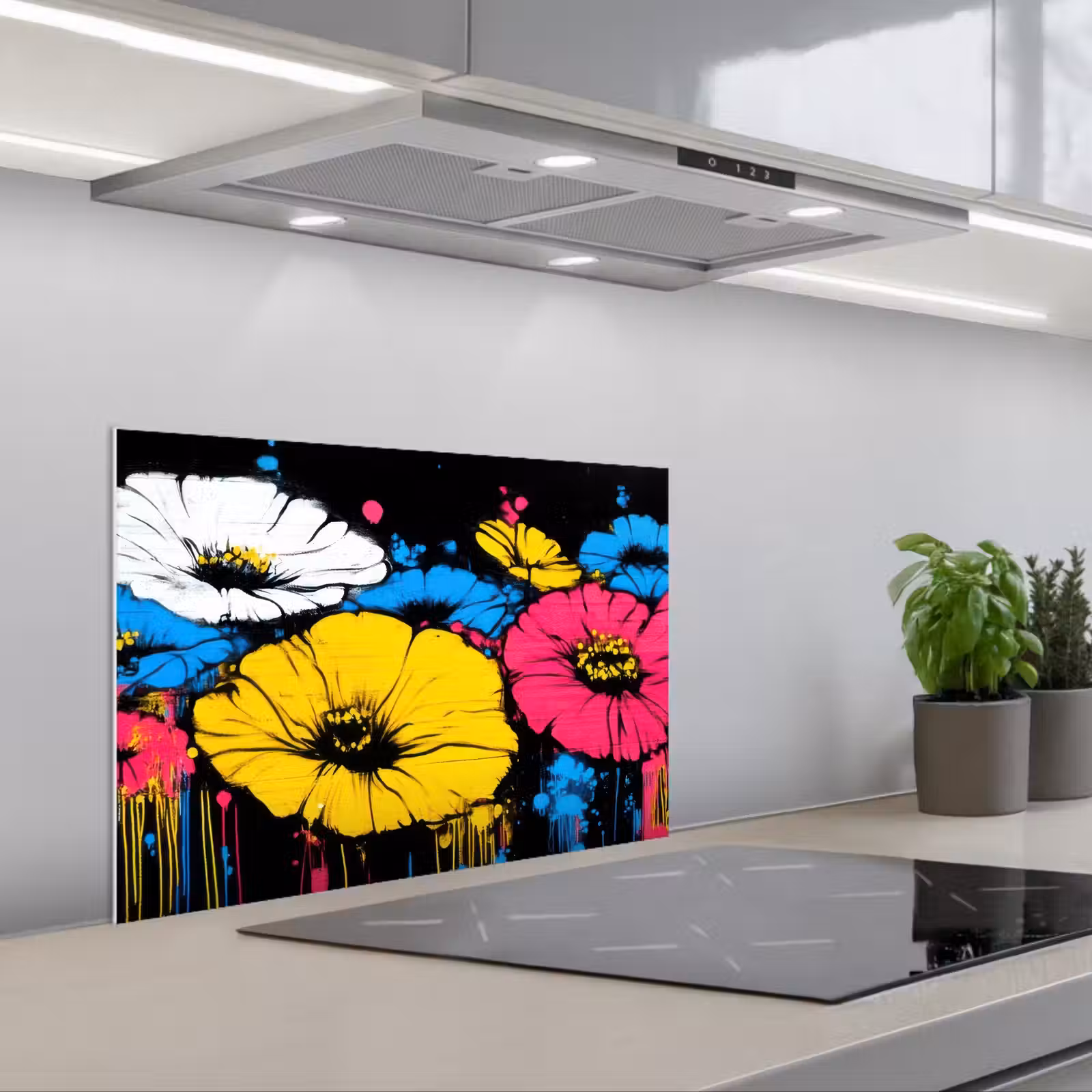 Fond de hotte - Graffiti - Fleurs - Couleur — 1