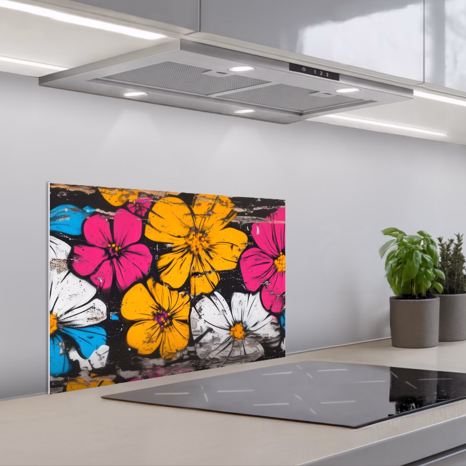 Fond de hotte - Street Art - Fleurs - Mélange — 1