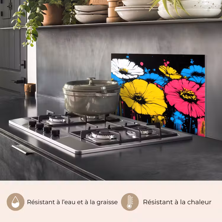Fond de hotte - Graffiti - Fleurs - Couleur — 2