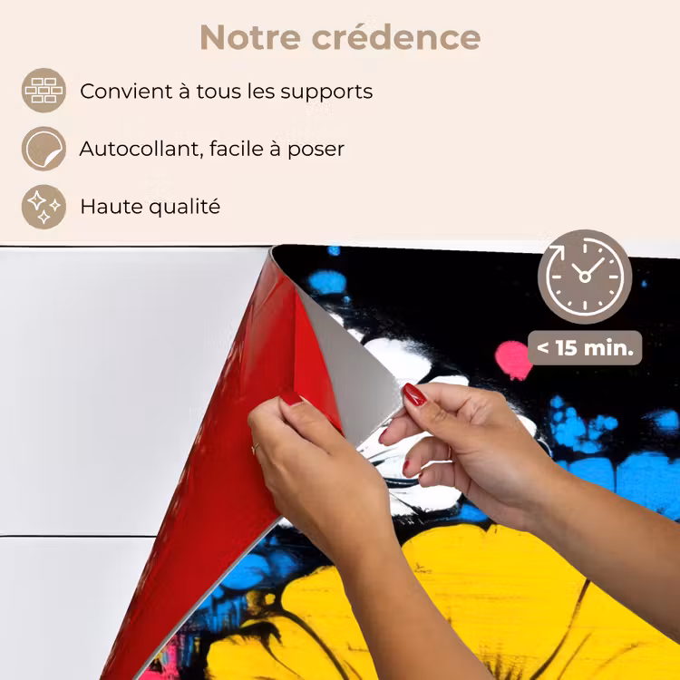 Fond de hotte - Graffiti - Fleurs - Couleur — 4