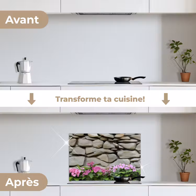 Fond de hotte - Hortensias - Pierres - Mur - Fleurs — 7