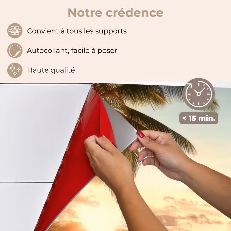 Fond de hotte - Plage - Palmiers - Océan - Coucher de soleil — 4
