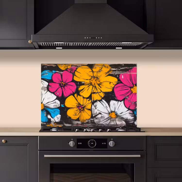 Fond de hotte - Street Art - Fleurs - Mélange — 5