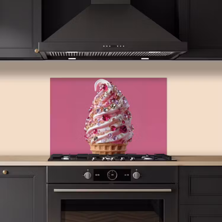 Fond de hotte - Glace à l'italienne - Gemmes - Rose - cornet — 5