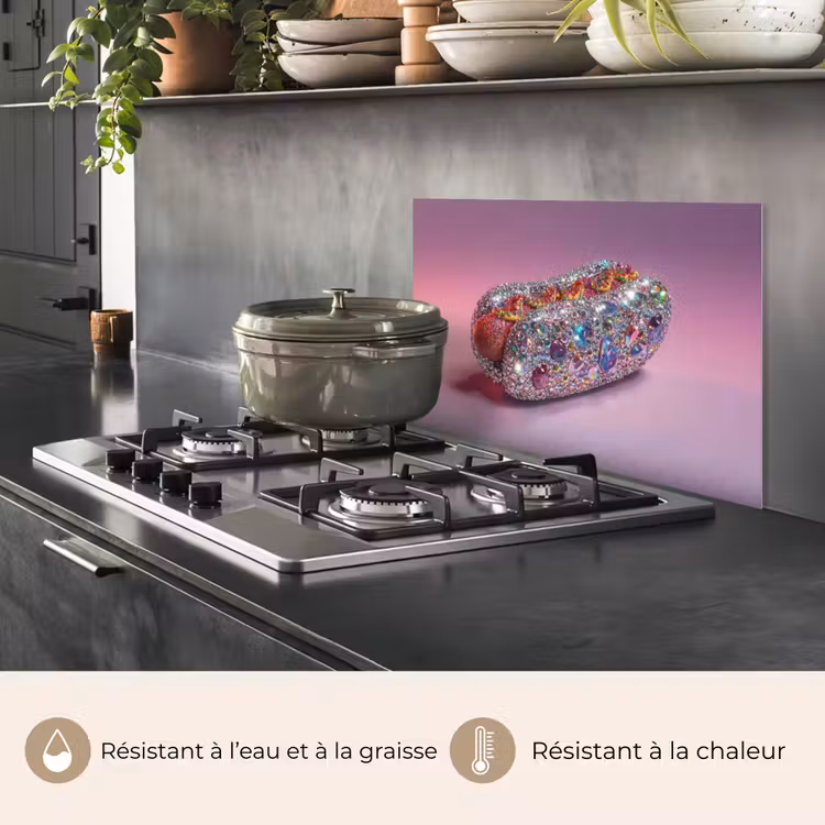 Fond de hotte - Hot dog - strass - paillettes - violet — 2