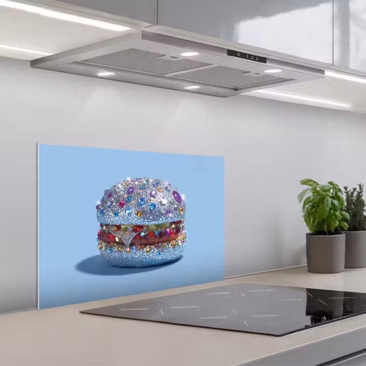 Fond de hotte - Paillettes - Hamburger - Bleu — 1