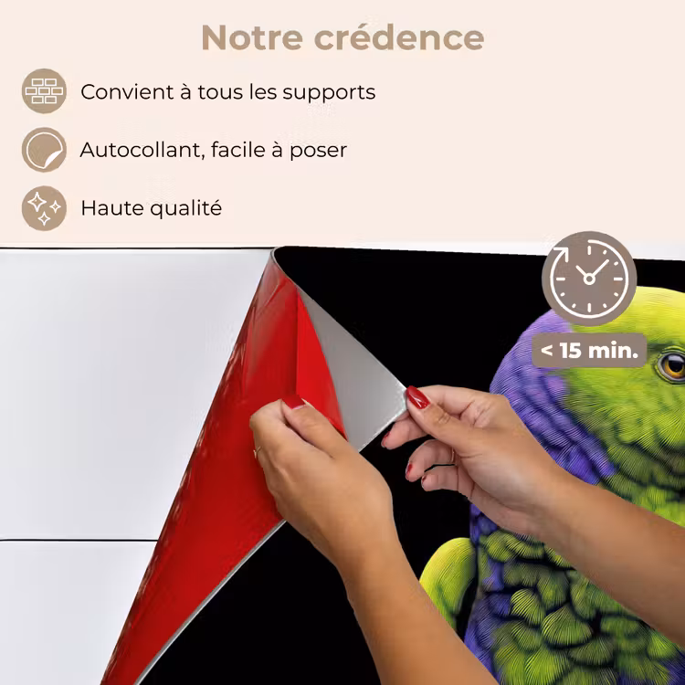 Fond de hotte - Perroquet - Plumes - Attrayant - Vert — 4