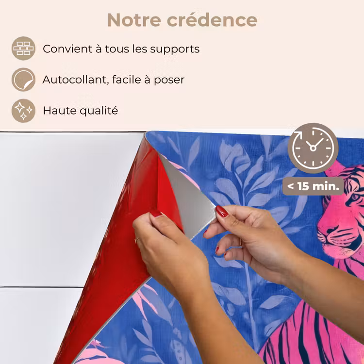 Fond de hotte - Tigre - Rose - Feuille - Jungle — 4