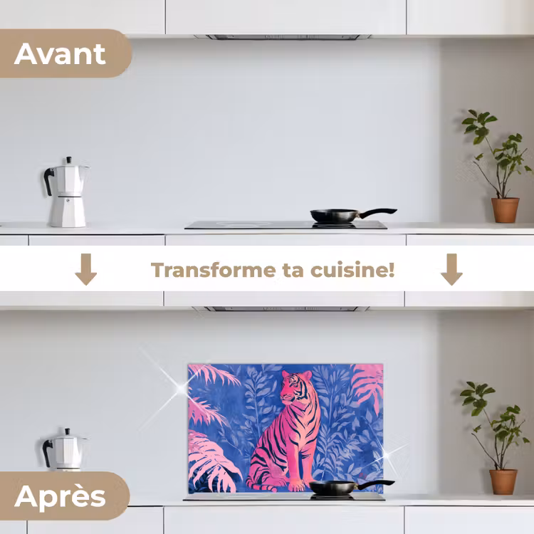 Fond de hotte - Tigre - Rose - Feuille - Jungle — 7