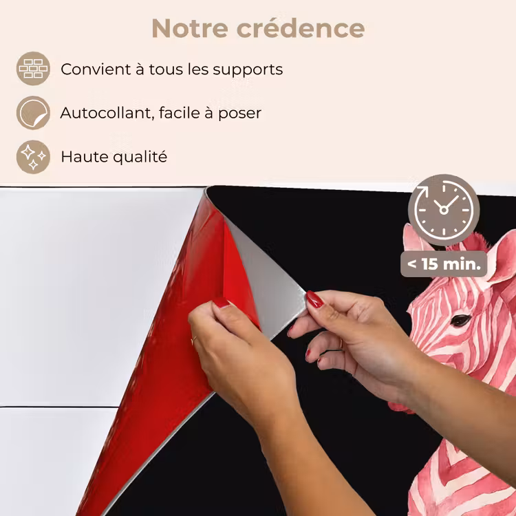 Fond de hotte - Zèbre - Rose - Rayé — 4