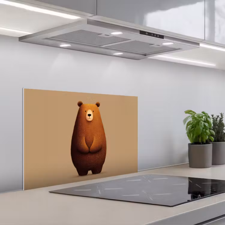 Fond de hotte - Ours - Minimaliste - Marron — 1