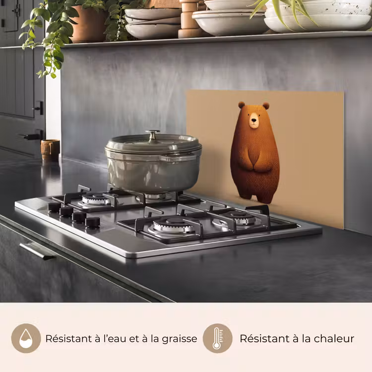 Fond de hotte - Ours - Minimaliste - Marron — 2