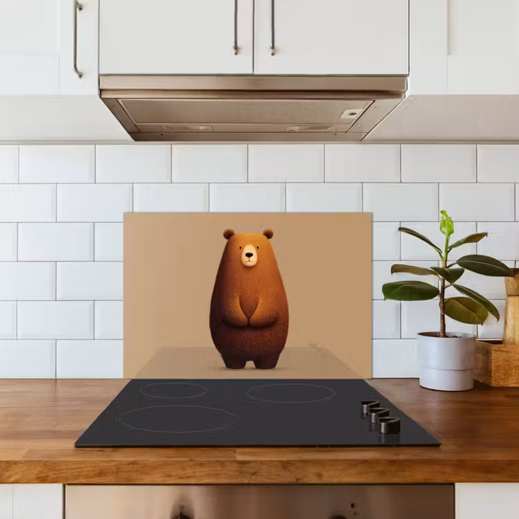 Fond de hotte - Ours - Minimaliste - Marron — 3