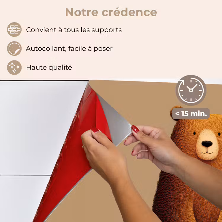 Fond de hotte - Ours - Minimaliste - Marron — 4