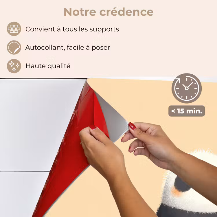 Fond de hotte - Panda - Beige - Minimaliste — 4