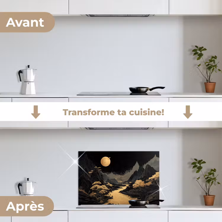 Fond de hotte - Rivière dorée - Montagnes - Lune - Ciel étoilé — 7