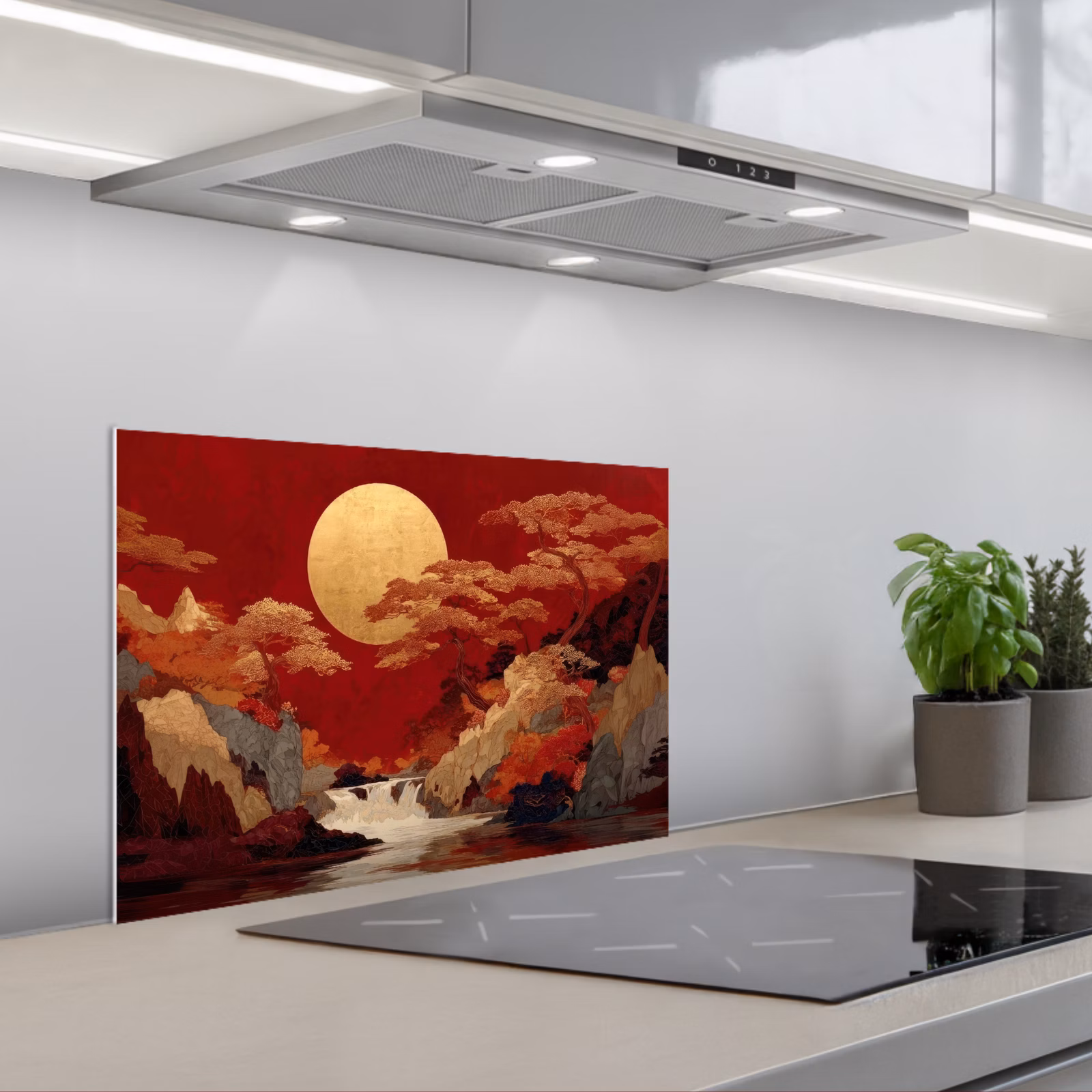 Fond de hotte - Pleine lune - Paysage - Cascade — 1