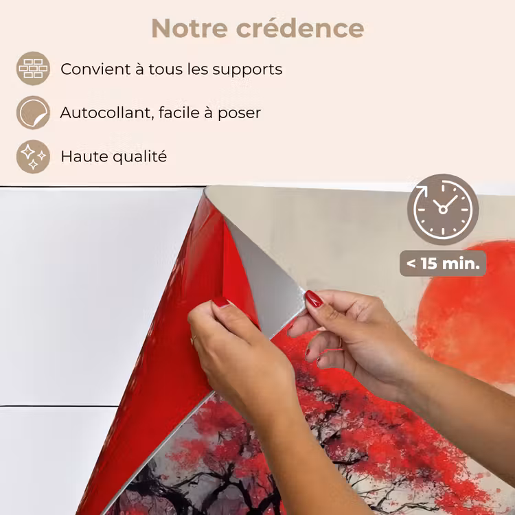 Fond de hotte - Soleil rouge - Rivière - Pont - Arbres — 4