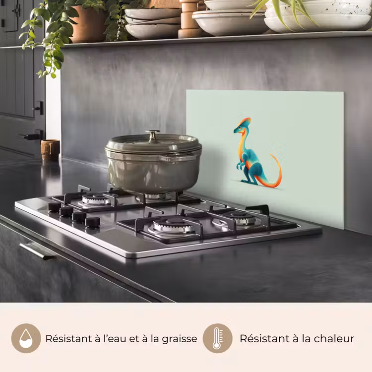 Fond de hotte - Queue - Dino - Minimaliste - Bleu — 2