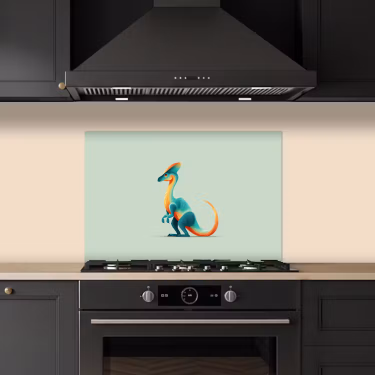 Fond de hotte - Queue - Dino - Minimaliste - Bleu — 5