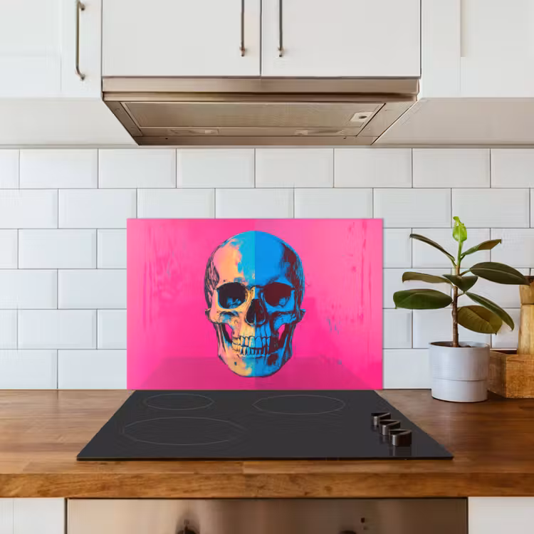 Fond de hotte - Néon - Bleu - Pop-art - Crâne — 3