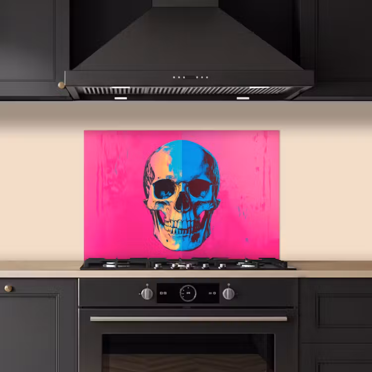 Fond de hotte - Néon - Bleu - Pop-art - Crâne — 5