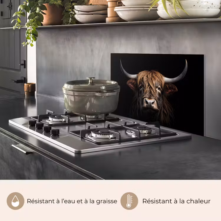 Fond de hotte - Highlander écossais - Portrait - Noir - Animal — 2