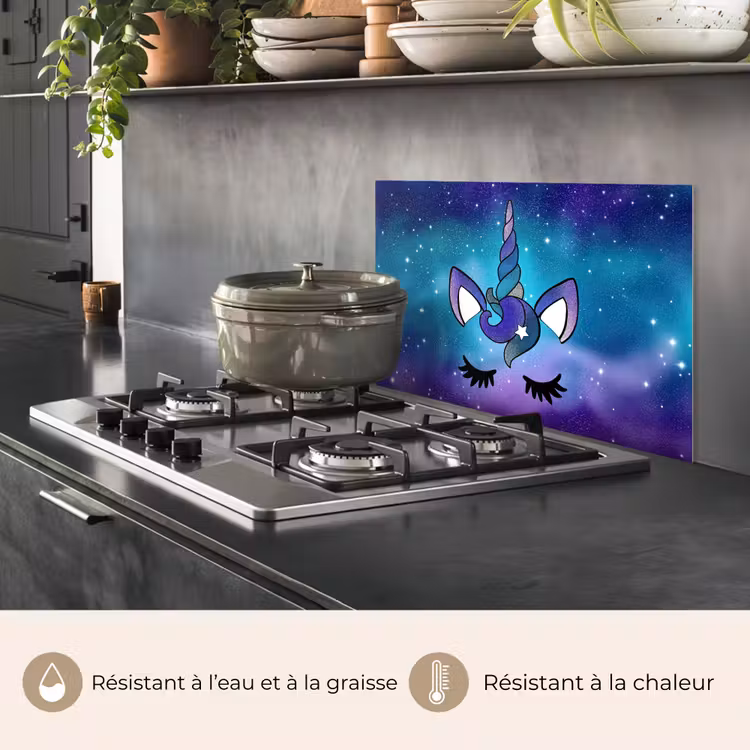 Fond de hotte - Licorne - Ciel étoilé - Bleu — 2