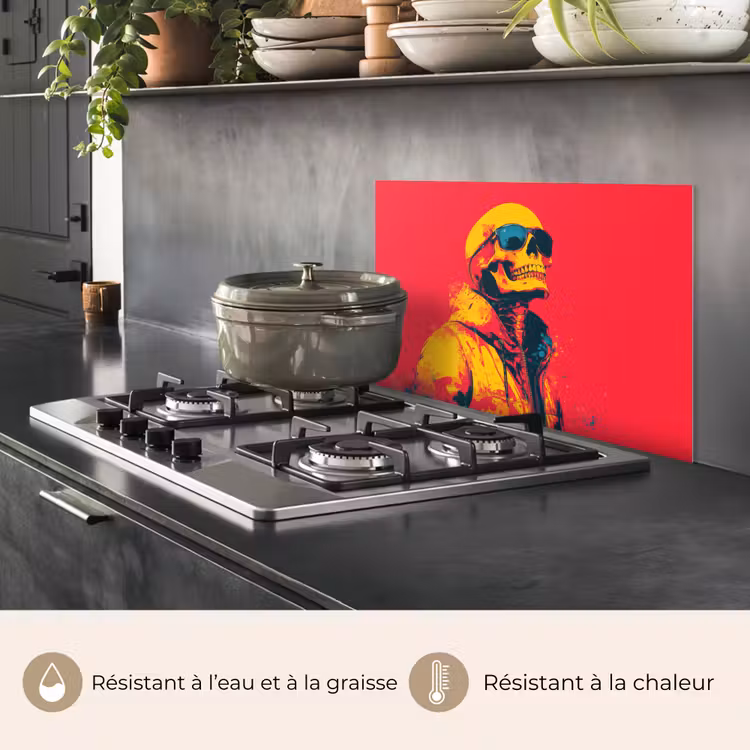 Fond de hotte - Lunettes de soleil - Skull - Veste - Rouge — 2