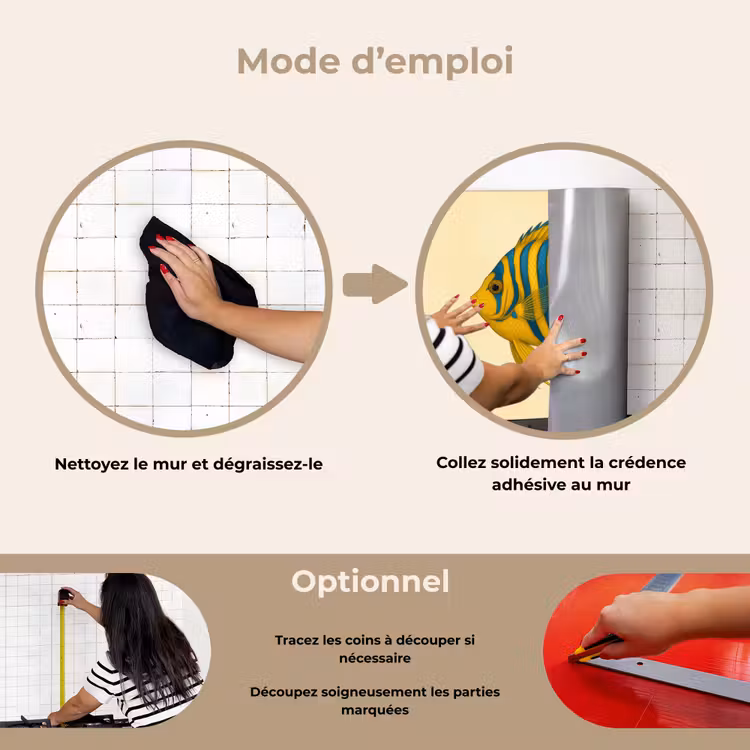 Fond de hotte - Jaune vif - Poisson - Rayures - Nageoires — 6
